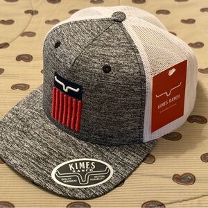 NWT Kimes Ranch White and Red Mesh trucker Cap